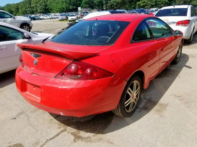 1ZWFT61L525610651 - 2002 MERCURY COUGAR V6 RED photo 4