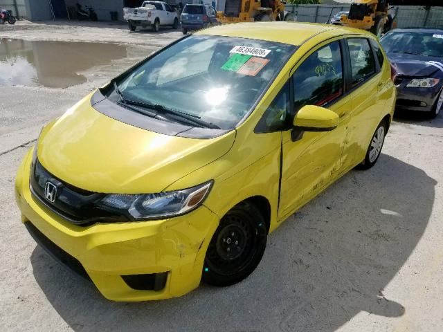 JHMGK5H59GX019457 - 2016 HONDA FIT LX YELLOW photo 2