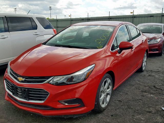 1G1BF5SM1H7103038 - 2017 CHEVROLET CRUZE PREM RED photo 2