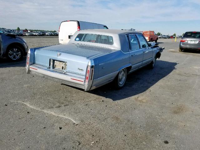 1G6DW54E6MR713993 - 1991 CADILLAC BROUGHAM BLUE photo 4