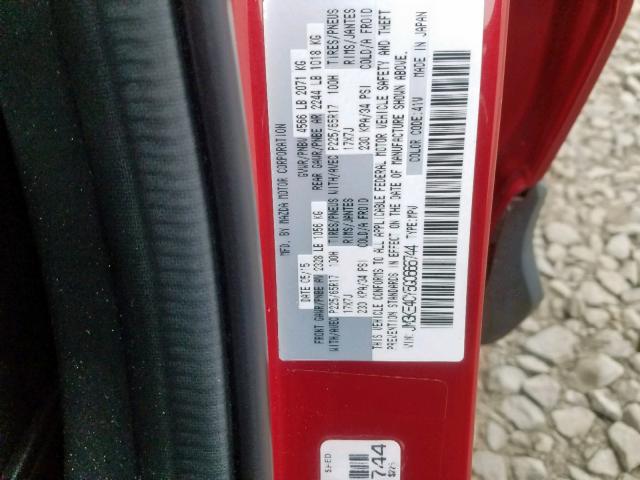 JM3KE4CY5G0666744 - 2016 MAZDA CX-5 TOURI RED photo 10