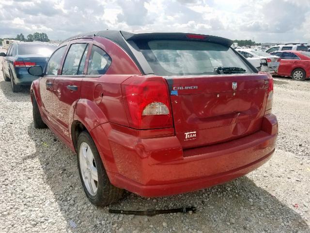 1B3HB48B87D163011 - 2007 DODGE CALIBER SX BURGUNDY photo 3