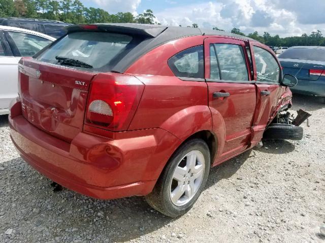 1B3HB48B87D163011 - 2007 DODGE CALIBER SX BURGUNDY photo 4