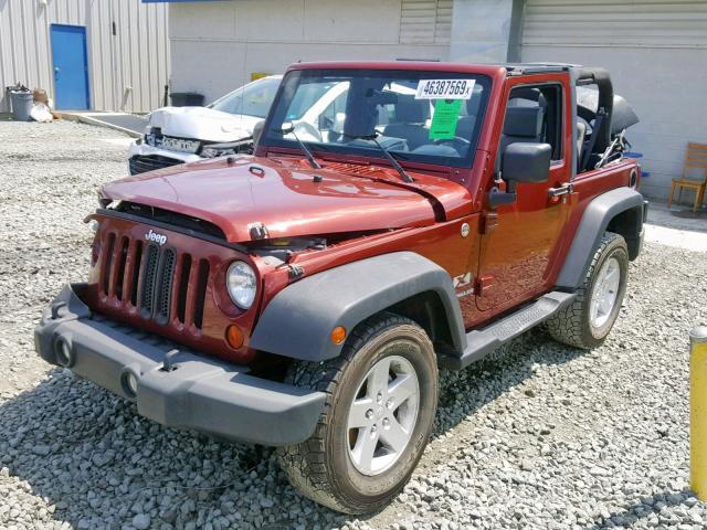 1J4FA24139L788896 - 2009 JEEP WRANGLER X MAROON photo 2