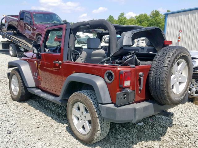 1J4FA24139L788896 - 2009 JEEP WRANGLER X MAROON photo 3