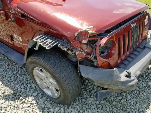 1J4FA24139L788896 - 2009 JEEP WRANGLER X MAROON photo 9