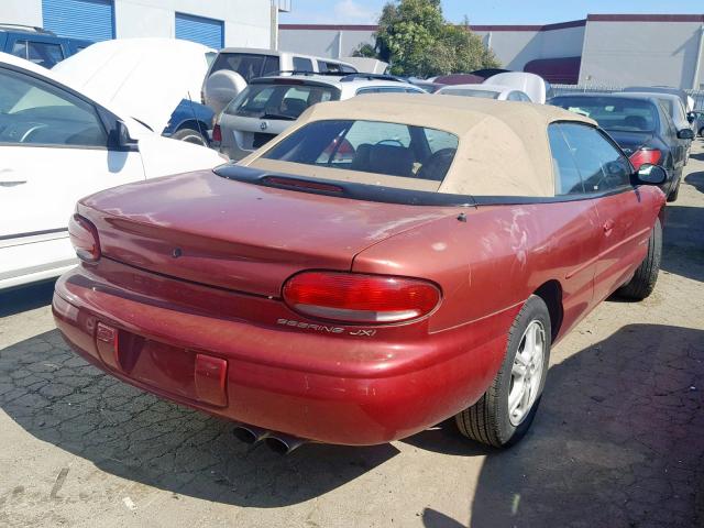 3C3EL55H8VT540512 - 1997 CHRYSLER SEBRING JX RED photo 4