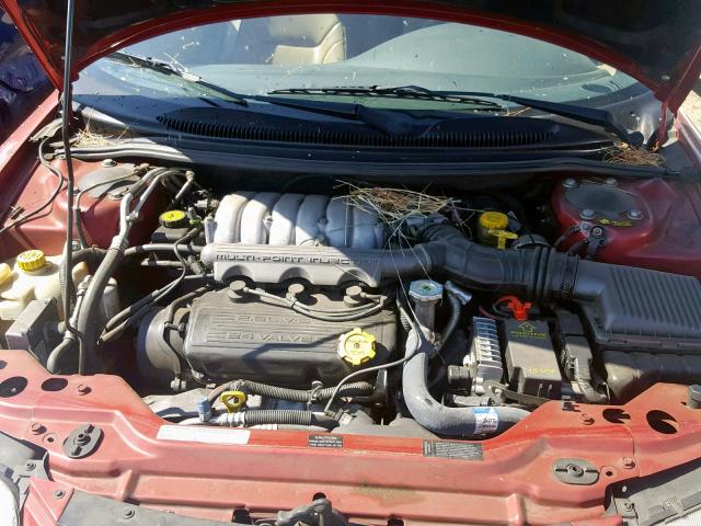 3C3EL55H8VT540512 - 1997 CHRYSLER SEBRING JX RED photo 7