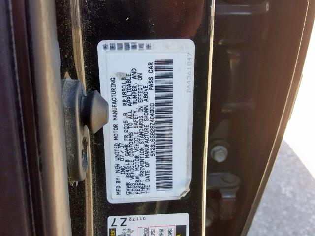 5Y2SL65828Z404300 - 2008 PONTIAC VIBE BLACK photo 10