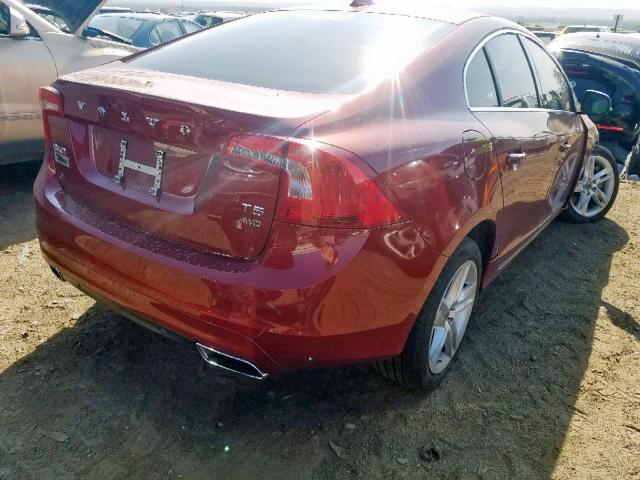 YV1612TK8F1343832 - 2015 VOLVO S60 PREMIE RED photo 4