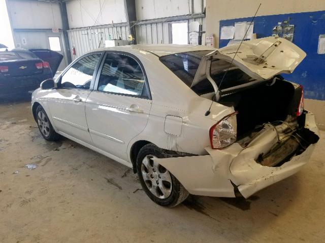 KNAFE122285580931 - 2008 KIA SPECTRA EX WHITE photo 3