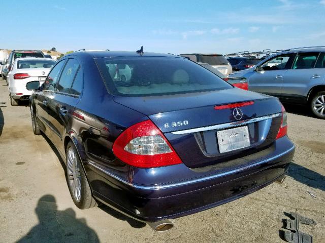 WDBUF56X37B113052 - 2007 MERCEDES-BENZ E 350 BLUE photo 3