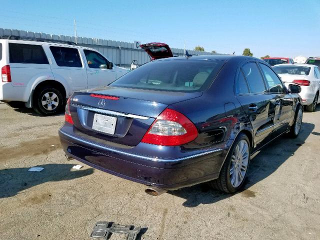 WDBUF56X37B113052 - 2007 MERCEDES-BENZ E 350 BLUE photo 4