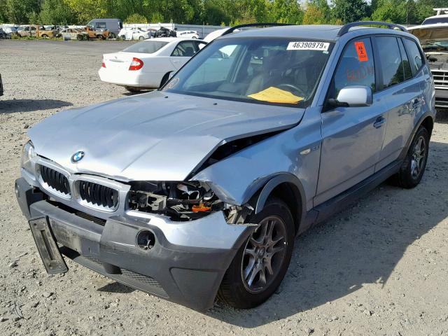 WBXPA73455WC48225 - 2005 BMW X3 2.5I SILVER photo 2