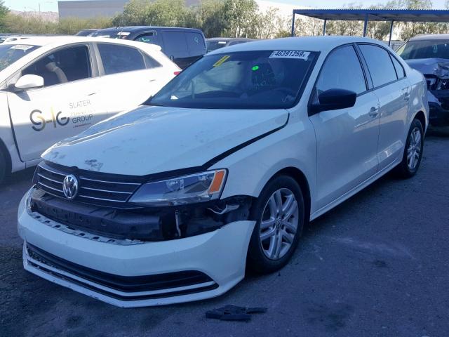 3VW2K7AJ5FM354683 - 2015 VOLKSWAGEN JETTA BASE WHITE photo 2