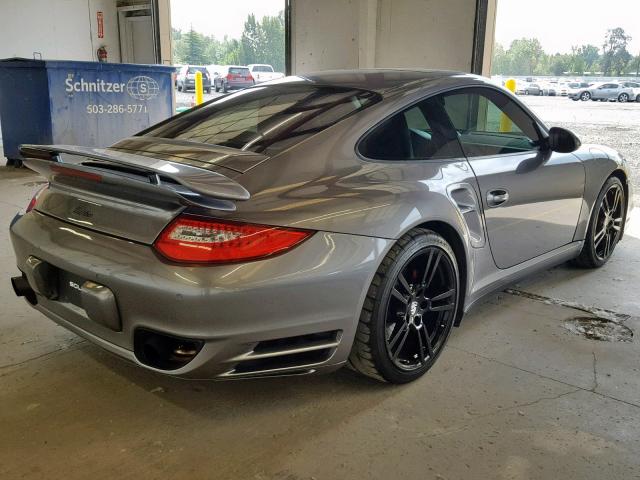 WP0AD2A91AS766388 - 2010 PORSCHE 911 TURBO GRAY photo 4