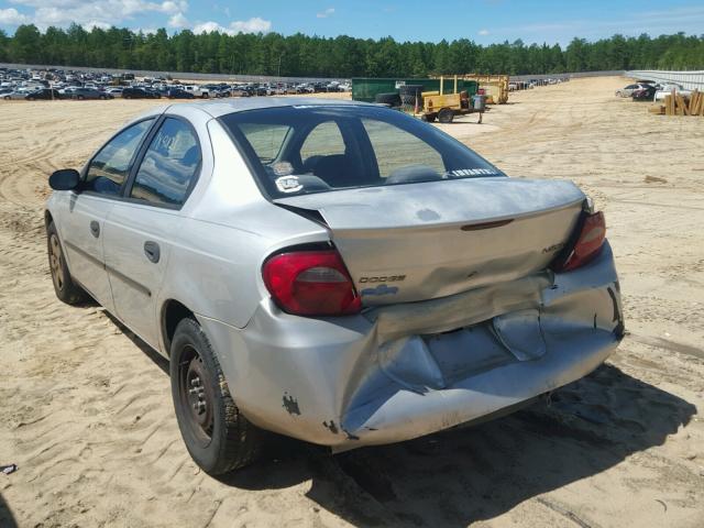 1B3E526C03D106881 - 2003 DODGE NEON SILVER photo 3