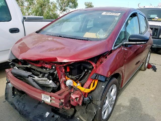 1G1FY6S01K4122647 - 2019 CHEVROLET BOLT EV LT RED photo 2