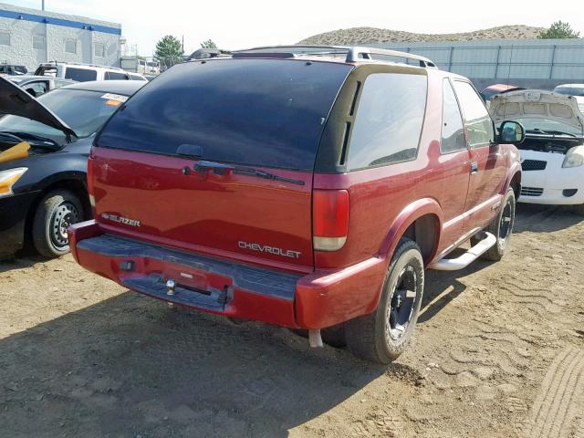 1GNCS18W0WK252499 - 1998 CHEVROLET BLAZER MAROON photo 4