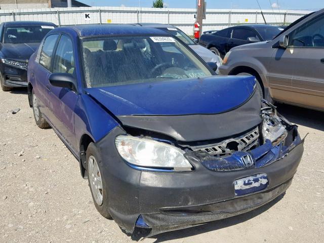 1HGES16344L015467 - 2004 HONDA CIVIC DX V BLUE photo 1