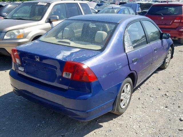 1HGES16344L015467 - 2004 HONDA CIVIC DX V BLUE photo 4