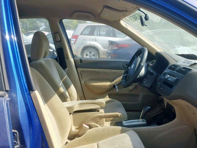 1HGES16344L015467 - 2004 HONDA CIVIC DX V BLUE photo 5