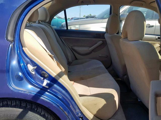 1HGES16344L015467 - 2004 HONDA CIVIC DX V BLUE photo 6