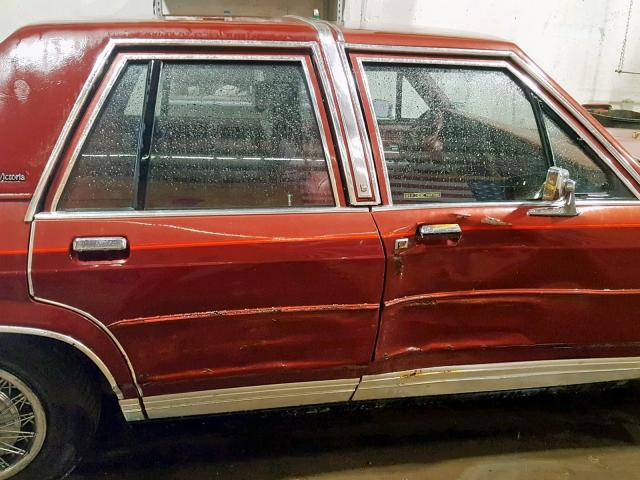 2FABP43F2FX147173 - 1985 FORD LTD CROWN RED photo 9