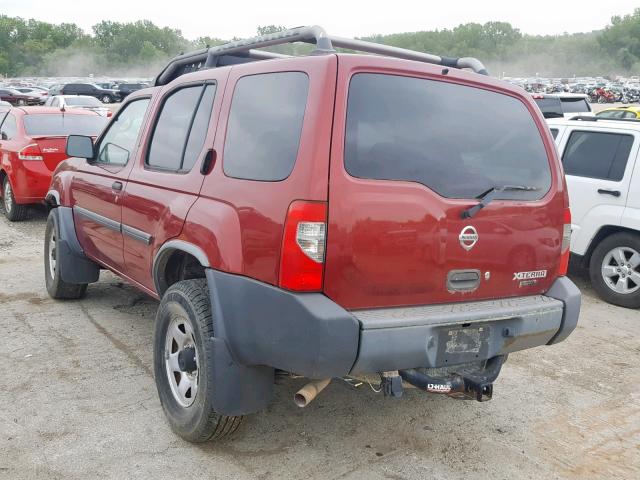 5N1DD28T34C669234 - 2004 NISSAN XTERRA XE MAROON photo 3