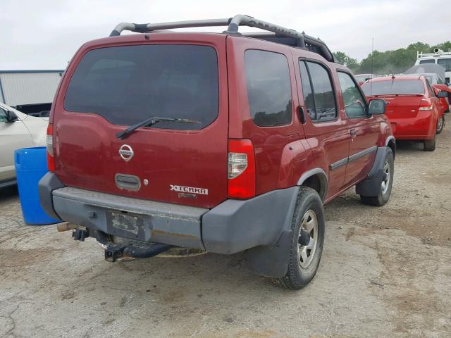 5N1DD28T34C669234 - 2004 NISSAN XTERRA XE MAROON photo 4