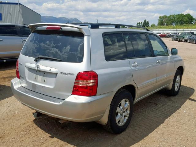 JTEHF21A610039886 - 2001 TOYOTA HIGHLANDER SILVER photo 4