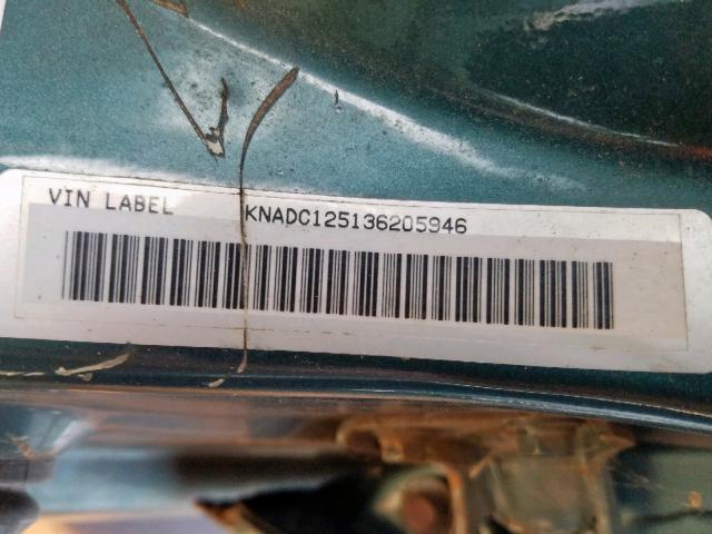 KNADC125136205946 - 2003 KIA RIO GREEN photo 10