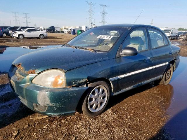 KNADC125136205946 - 2003 KIA RIO GREEN photo 2