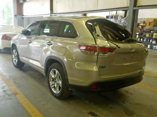 5TDYKRFH5ES033921 - 2014 TOYOTA HIGHLANDER TAN photo 3