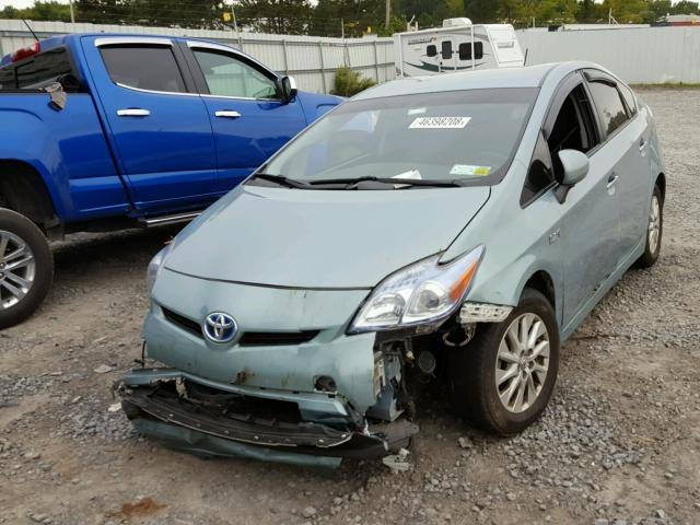 JTDKN3DP5D3036659 - 2013 TOYOTA PRIUS PLUG GREEN photo 2