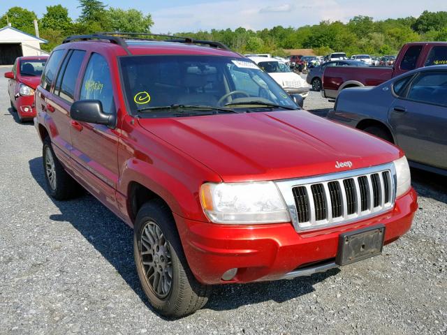 1J4GW58S84C203507 - 2004 JEEP GRAND CHER RED photo 1