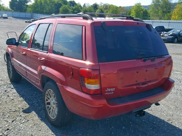 1J4GW58S84C203507 - 2004 JEEP GRAND CHER RED photo 3