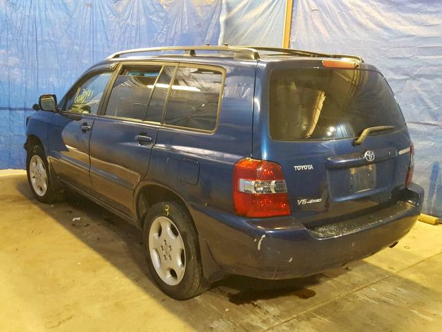 JTEEP21A340028820 - 2004 TOYOTA HIGHLANDER BLUE photo 3