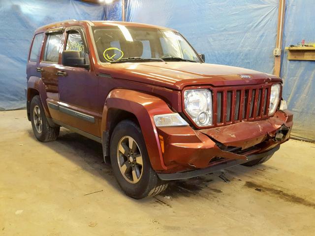 1J8GP28K58W170609 - 2008 JEEP LIBERTY SP BURGUNDY photo 1