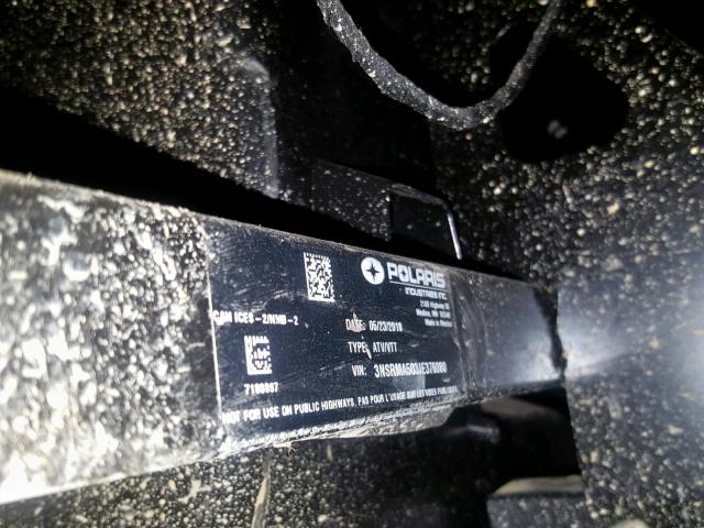 3NSRMA503JE376080 - 2018 POLARIS RANGER 500 GREEN photo 10