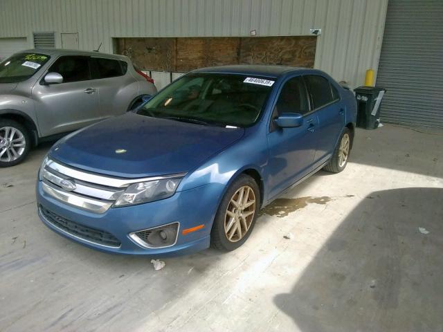 3FAHP0JA4AR229827 - 2010 FORD FUSION SEL BLUE photo 2