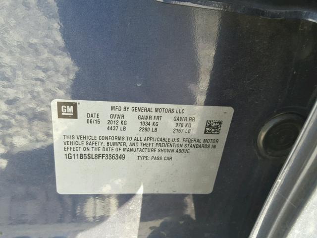 1G11B5SL8FF336349 - 2015 CHEVROLET MALIBU LS 蓝色 照片 10