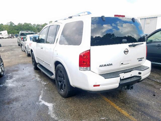 5N1BA0NDXAN604592 - 2010 NISSAN ARMADA SE WHITE photo 3