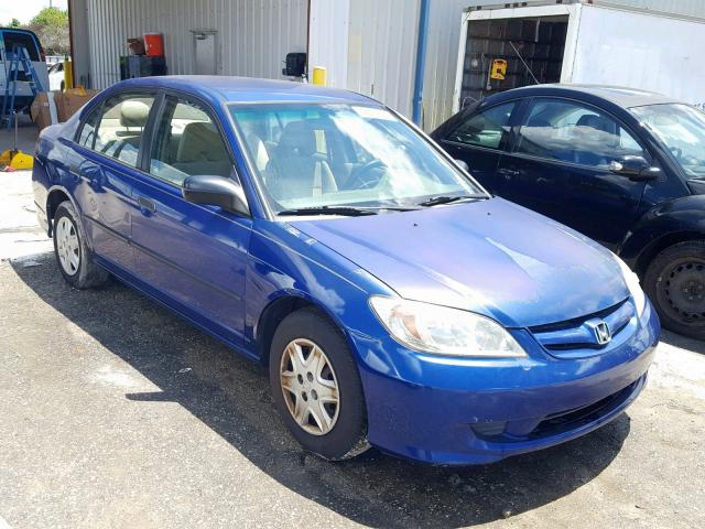 1HGES16385L008197 - 2005 HONDA CIVIC DX V BLUE photo 1