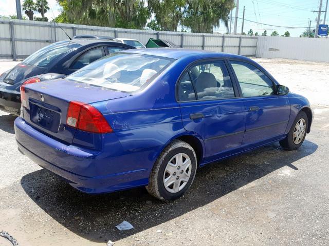 1HGES16385L008197 - 2005 HONDA CIVIC DX V BLUE photo 4