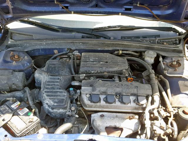 1HGES16385L008197 - 2005 HONDA CIVIC DX V BLUE photo 7