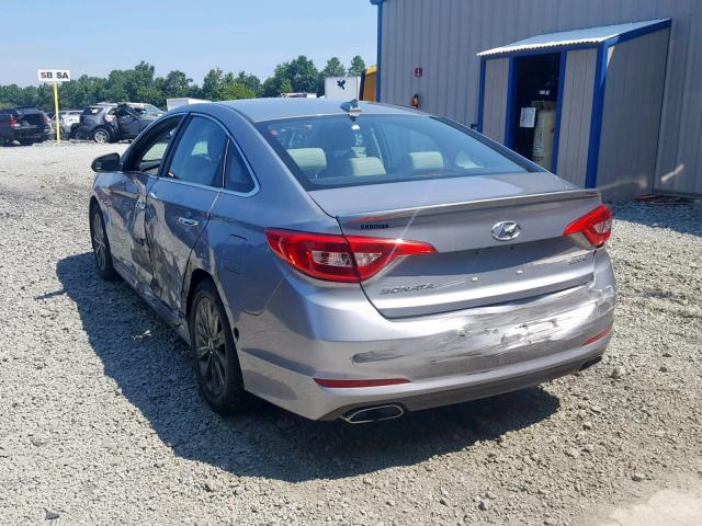 5NPE34AFXGH415556 - 2016 HYUNDAI SONATA SPO SILVER photo 3