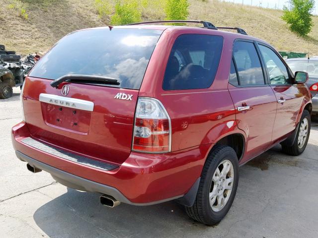 2HNYD18706H533365 - 2006 ACURA MDX TOURIN BURGUNDY photo 4