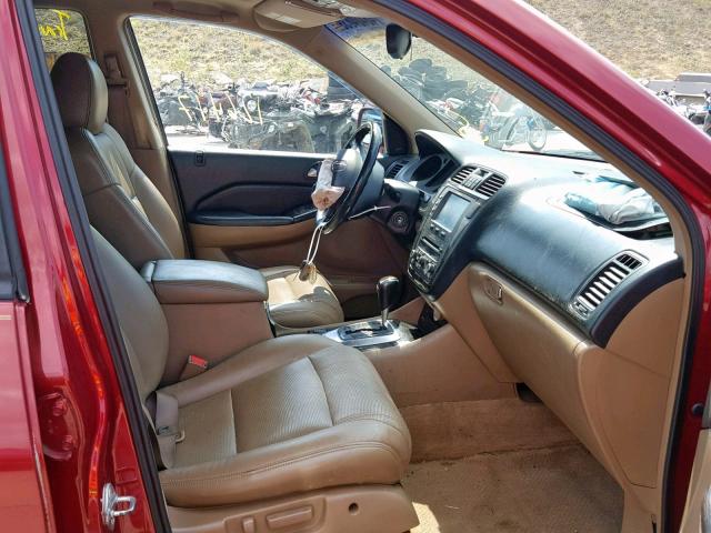 2HNYD18706H533365 - 2006 ACURA MDX TOURIN BURGUNDY photo 5