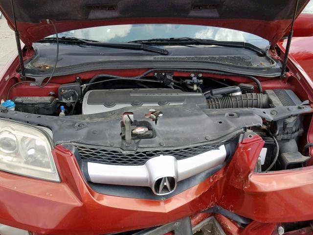 2HNYD18706H533365 - 2006 ACURA MDX TOURIN BURGUNDY photo 7